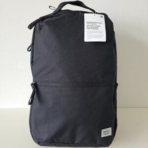 NWT LULULEMON Black Double Zip Tech Canvas Backpack OS